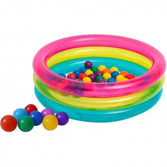 Бассейн надувной INTEX 48674, 86 х 25 см, с шариками 50 штук 1-3 лет Бассейн надувной INTEX 48674, 86 х 25 см, с шариками 50 штук 1-3 лет