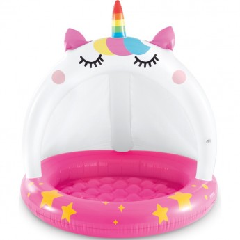 Детский надувной бассейн INTEX "КОТЕНОК-ЕДИНОРОЖКА" 102х102 см с навесом, 45 л, от 1 до 3 лет Детский надувной бассейн INTEX "КОТЕНОК-ЕДИНОРОЖКА" 102х102 см с навесом, 45 л, от 1 до 3 лет