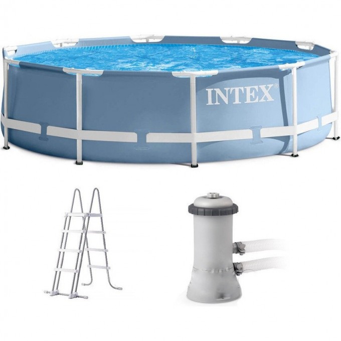 Каркасный бассейн INTEX PRISM FRAME 305х99см, фильтр-насос, лестница 26706