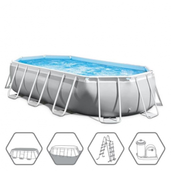 Каркасный бассейн INTEX PRISM FRAME 26796 503 х 274 х 122 см, фильтр-насос, лестница, тент, подстилка