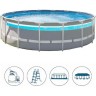 Каркасный бассейн INTEX PRISM FRAME CLEARVIEW 488х122см, 19156л, фил.-насос 5678л\ч, лестн., тент, подст., 26730