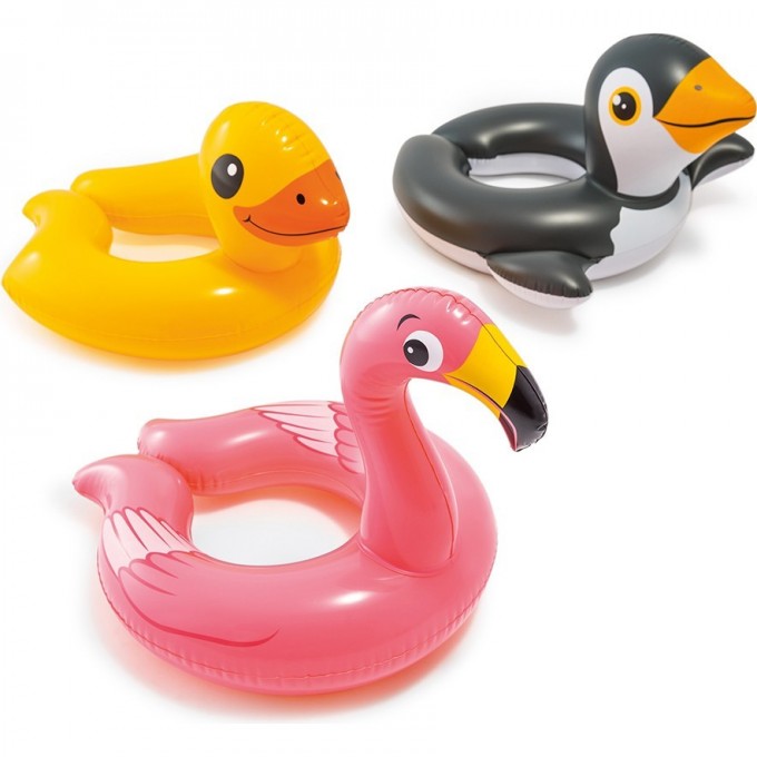 Круг для плавания INTEX «ЗВЕРЮШКИ» 3-6 лет желтый 59220