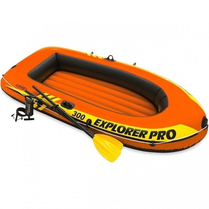 Лодка INTEX EXPLORER PRO 300 , 3 местная, 244 х 117 х 36 см, вёсла, ручной насос, до 200 кг 58358