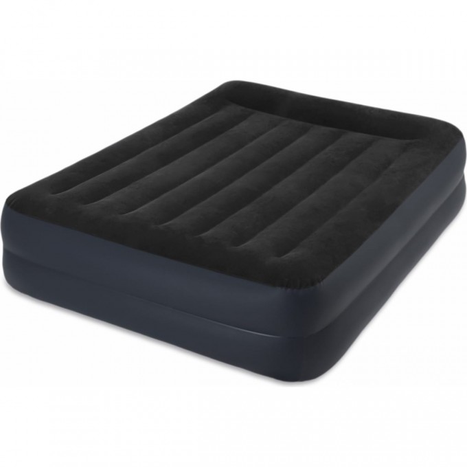 Надувная кровать INTEX PILLOW REST RAISED BED 152х203х42см с подголовником, встроенный насос 220V 64124