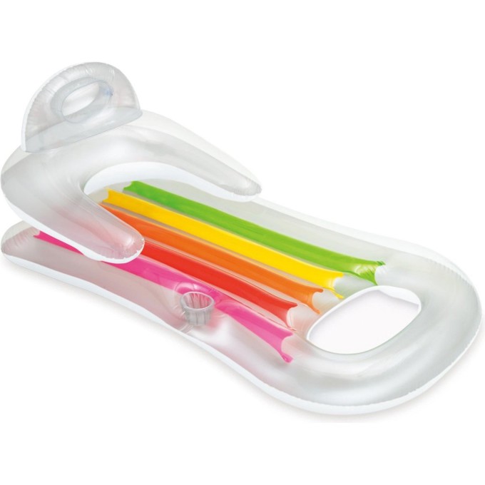 Надувной матрас-кресло для плавания INTEX 160х85 см с окном, до 100 кг, от 14 лет, прозрачный 58802 PPOZPACHHYII