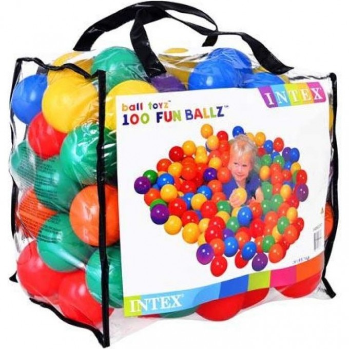 Пластиковые мячи INTEX 8 см 100 шт., от 2 лет 49600